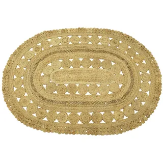 carpetfine Juteteppich Finn", beige (natur), B:80cm H:13mm L:150cm, Jute, Teppiche, Sisalteppich, natürliches Pflanzenmaterial von Hand gewebt, Boho Style
