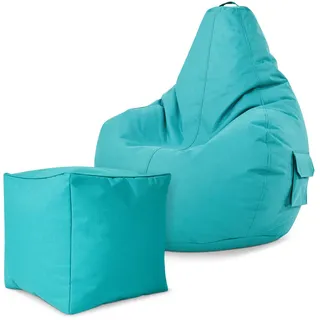 Green Bean Sitzsack, Türkis, Textil, Füllung: Styroporkugeln, Oval, 70x90x80 cm, Hergestellt in Deutschland, Wohnzimmer, Hocker, Sitzsäcke, XXL Sitzsäcke