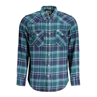Wrangler Langarmhemd Herrenhemd Langarm Grün im Schottischen Muster – Regular Fit S