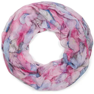 Stylebreaker Schlauchschal mit Federmuster in Pink-Blau | Gr.: onesize