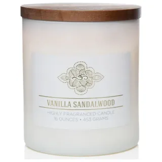 Colonial Candle Duftkerze "Vanilla Sandalwood" in Weiß - 453 g