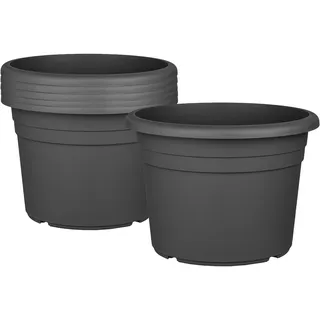 BigDean Pflanzkübel Ø 30 x 21 cm Anthrazit