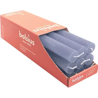 Stabkerzen Rustik, 23/270 mm, Schiefer Blau, BOLSIUS, Brenndauer ca. 13h, 9 Stück pro Verpackung