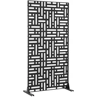 casa.pro Trennwand 180 x 90 cm Schwarz Stahl