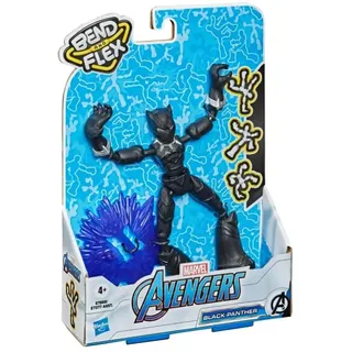Hasbro Marvel Avengers Bend und Flex Action-Figur, 15 cm große Biegbare Black Panther Figur, enthält ein Effekt-Accessoire, für Kinder ab 4 Jahren