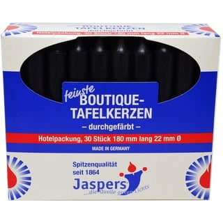 Jaspers Kerzen Tafelkerze Boutique-Kerzen Hotelpackung schwarz 30er Pack durchgefärbt schwarz