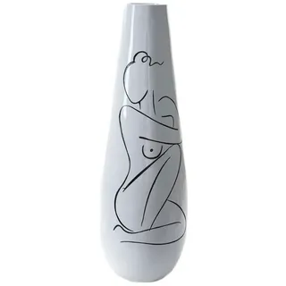 Vase DKD Home Decor abstrakt Weiß Harz Moderne (31.5 x 31.5 x 95.5 cm)