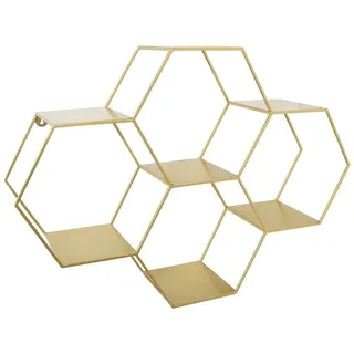 LOFT42 Hexagon Wandregal Sechseckig - Gold - 57x80x20