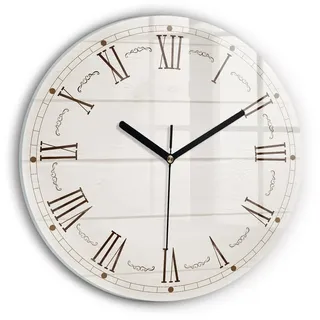 Tulup Wanduhr Glas Wanduhr Mit Motiv Römische Ziffern Wanduhr Aus Glas Glas Wanduhr schwarz 30 cm x 30 cm
