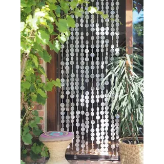 Guru-Shop Vorhang Exotischer Muschelvorhang aus Capiz, Windspiel,.. weiß