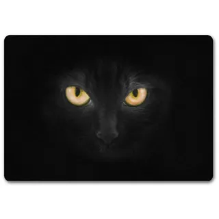 speecheese Fußmatte Katze mit gelben Augen Fußmatte randlos Motiv Türmatte