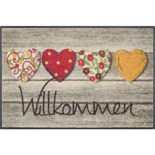 Wash+Dry Willkommensgruss 50 x 75 cm Braun/Mehrfarbig