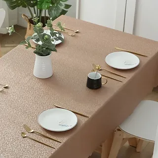 Chickwin Quadrat Tischdecke Abwaschbar Wachstuch, Jacquard Abwischbar PU Kunststoff Rechteckig Garten Tischdecke Wasserdicht Fleckschutz Pflegeleicht Dekoration Tischdecke (80x80cm,Kaffee)