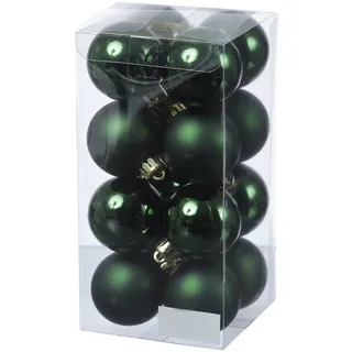 MARELIDA Christbaumkugeln Weihnachtskugeln bruchfest 4cm grün 16er Set