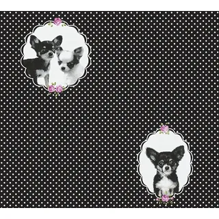 living walls Vliestapete Little Stars, glatt, abstrakt, naturalistisch, Motiv, Kindertapete Tapete Tiere Tapeten Kinderzimmer Schlafzimmer Flur Optik lila|schwarz