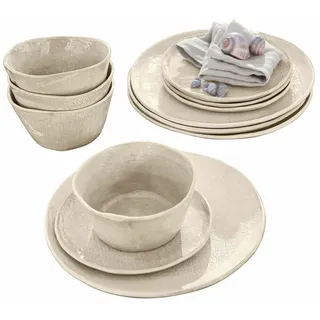 Loberon Luganville Geschirr 12-tlg. Beige