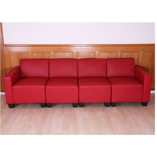 Modular 4-Sitzer Sofa Couch Moncalieri ~ rot