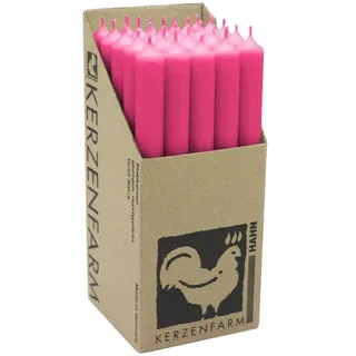 Stabkerzen Pink, 250/22 mm, KERZENFARM HAHN, Brenndauer 12h, 25 St.