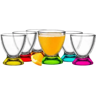 Sendez 6 Bunte Eierbecher aus Glas Eierständer Eierhalter Glaseierbecher
