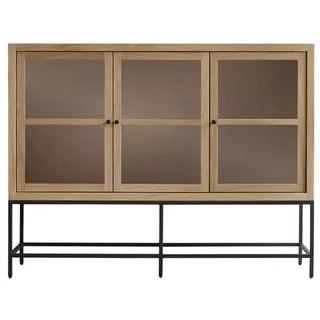 Tikamoon Vitrinenschrank 160 x 122 x 45 cm Beige