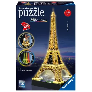 Ravensburger Puzzle Eiffelturm bei Nacht. 3D-Puzzle 216 Teile, 216 Puzzleteile