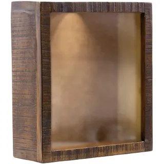Woodkings® Korken Sammelbox 25x28cm Mango Holz braun Vintage rustikal Wandregal für Weinkorken oder Bierkappen