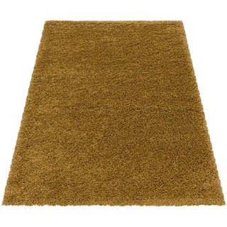 Hochflor-Teppich AYYILDIZ TEPPICHE "SYDNEY 3000" Teppiche Gr. B/L: 200 cm x 290 cm, 50 mm, 1 St., goldfarben Esszimmerteppiche Teppiche Wohnzimmer