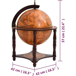 vidaXL Globus-Bar Braun Massivholz Eukalyptus