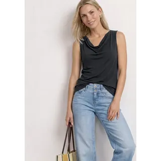 STREET ONE Silk-Look Top Schwarz 38