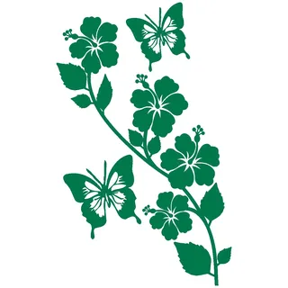 Samunshi® Blumenranke Wandtattoo kurz 51 x 80cm grün