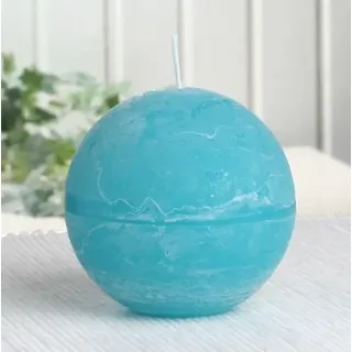 CandleCorner Rustik-Kerzen Kugelkerze, 8 cm Ø, Aqua-türkis, Unparfümiert