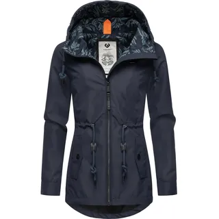Ragwear wasserdichte Damen Übergangsjacke Leichte Regenjacke Kurzmantel mit Kapuze Monadis Intl Navy24 Gr. S - S