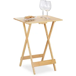 Relaxdays Klapptisch 48 x 38 x 63,5 cm Natur/Braun