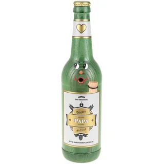Colours-Manufaktur Räucherflasche - Räuchermännchen Räuchergefäß Keramik Vatertag Muttertag (Longneck 0,5 - Bester Papa, grün)