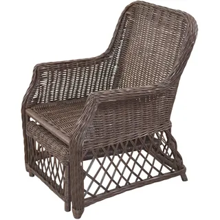 moebel-direkt-online Rattansessel Donald Rattan 67 x 91 x 75 cm Braun mit Hocker