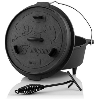 BBQ-Toro Grilltopf BBQ-Toro Dutch Oven DO6F, 7,3 L Forest Gusseisen Kochtopf, Gusstopf, Gusseisen, preseasoned schwarz
