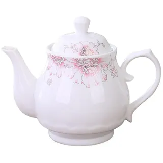 Keramik-Teekanne, Kaffeekanne, Wasserkanne, Blumentee-Teekanne | Mit losen Blättern, Teekanne aus weißem Porzellan for zu Hause, europäisches Teeservice for das Heimbüro fo(800ML)
