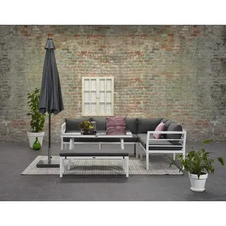 Garden Impressions Hohe Dining Aluminium Lounge Blakes White Rechts, inklusive XL Bank und wasserabweisender Kissen