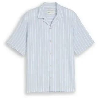 TOM TAILOR Kurzarmhemd relaxed striped viscose linen M