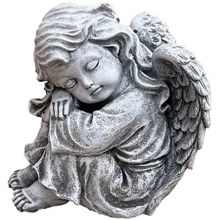 stoneandstyle Steinfigur sitzender Engel Sophie Steinguss, frostfest Winterfest