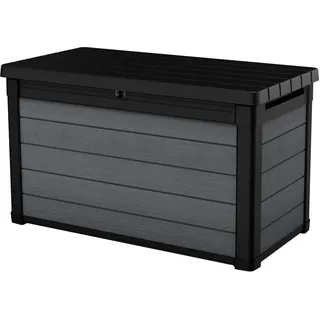 KETER Cortina 100 g, Oberfläche in Holzoptik, Farbe Grau, Fassungsvermögen 380 l, 122,9 x 62,1 x 70,6 cm