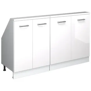 Vicco Dachschrägenschrank-Set Rion 140 x 83,8 x 46 cm Weiß Hochglanz