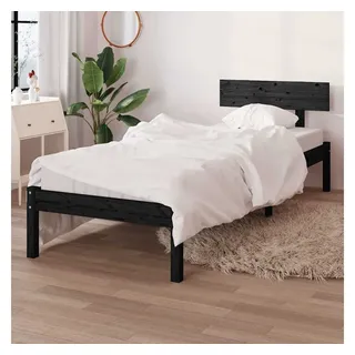 vidaXL Massivholzbett 90 x 200 cm Schwarz