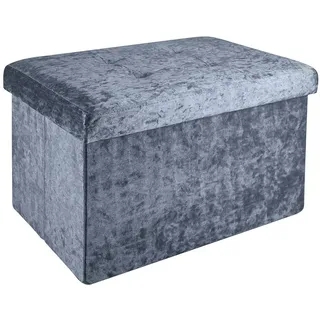Intirilife Sitzbank Faltbar Samt Grau 49 x 30 x 30 cm