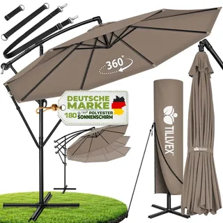 tillvex Ampelschirm Ø 350 cm Cappuccino