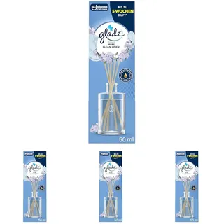 Glade Raumduft Duftstäbchen, Für Zuhause und das Badezimmer, Mit natürlichen Ölen, Pure Clean Linen, Hält 5 Wochen, 50 ml (Packung mit 4)