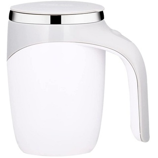 GelldG Thermobecher Selbstrührende Kaffeetasse, automatische magnetische Rührtasse weiß