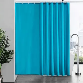 Duschvorhang, Türkis, Textil, 200x244 cm, Badtextilien, Duschvorhänge