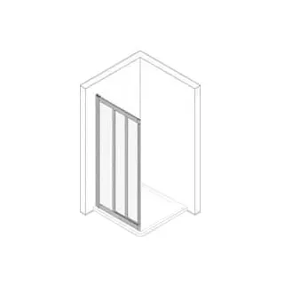 Koralle TwiggyTop Eckdusche mit Schiebetür rechts 90 x 185 cm silber matt/transparent V410909018A21
