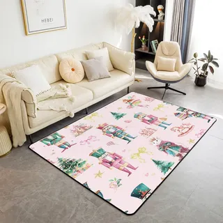 Homewish Rosa Christmas Nutcracker Teppich Schlafzimmer Princess Castle Teppiche Wohnzimmer Mädchen Süß Bows Band Bow Carpet Weihnachtsbaum Dekorationen Kinderteppich 150x200 Stilvoll Rug Jugendliche